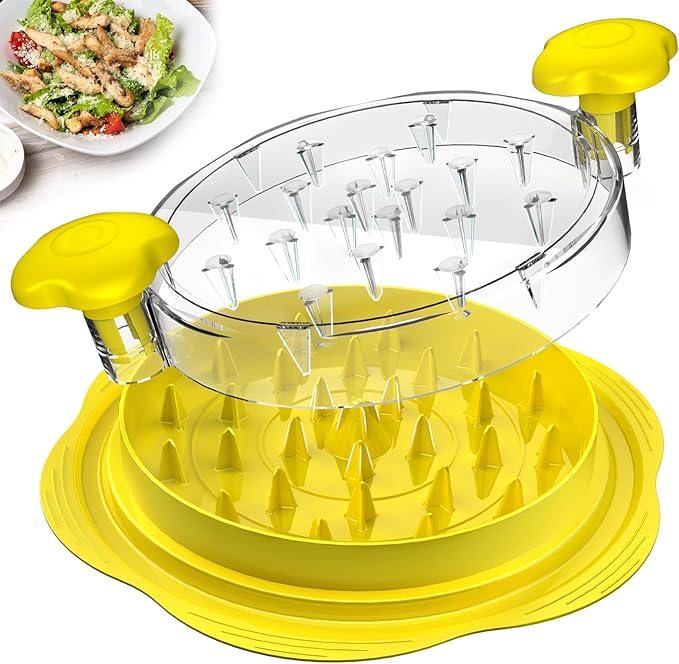Chicken Shredder Tool Twist Large Meat Shredder with Brush&Fork, Brown
