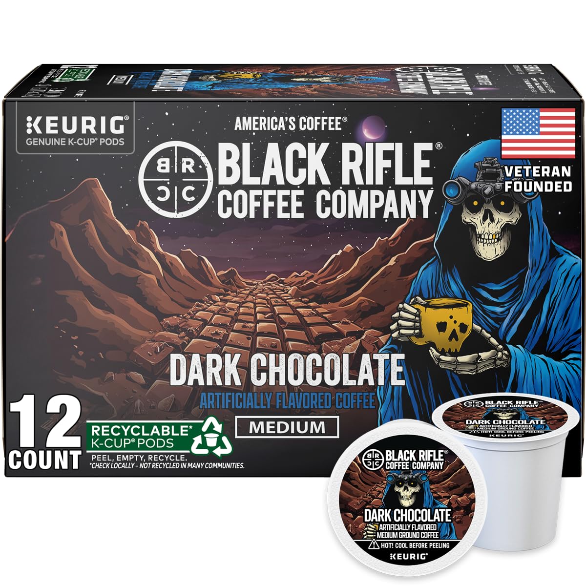 Black Rifle Coffee Medium Roast K Cup Coffee Vanilla Bomb 12 Count