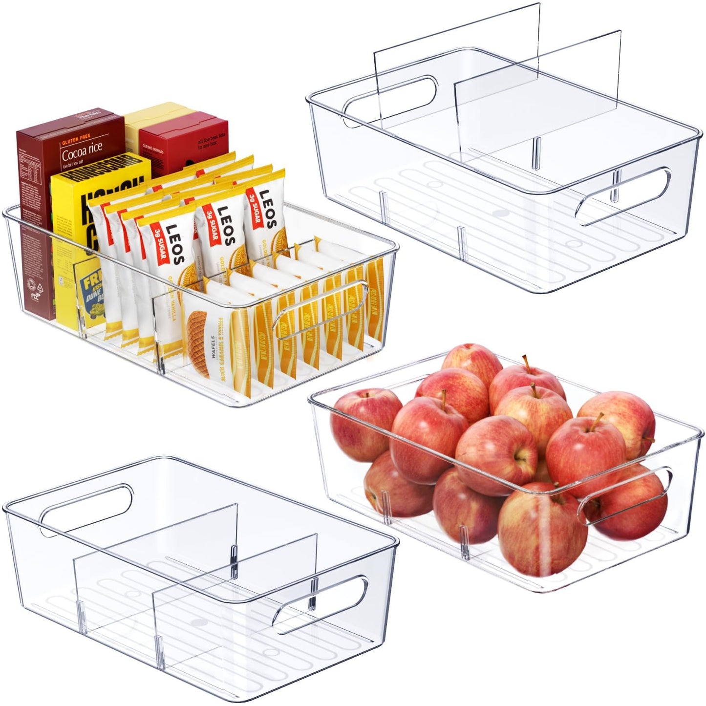 Mpotmiy 8-Pack Pantry Organizers and Storage, Clear Fridge Organizer Bins