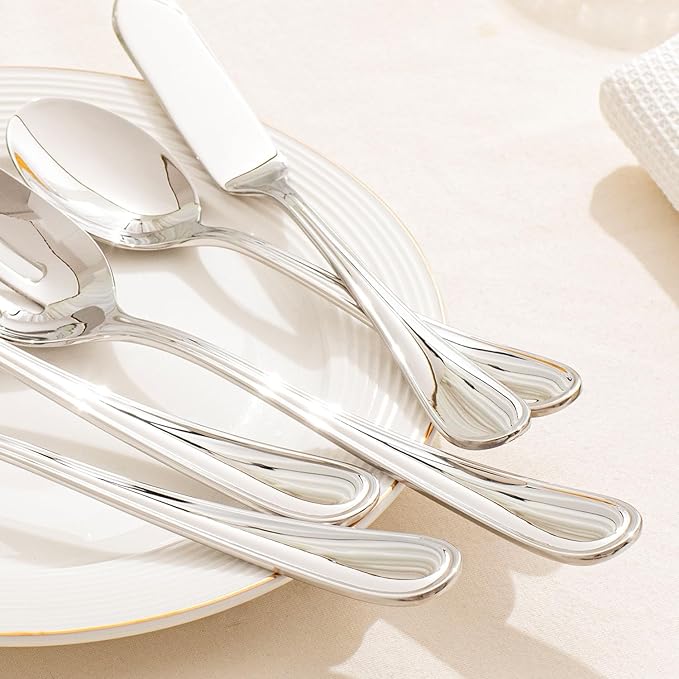 KINGSTONESilverware Set, 18/10 Stainless Steel, Silver