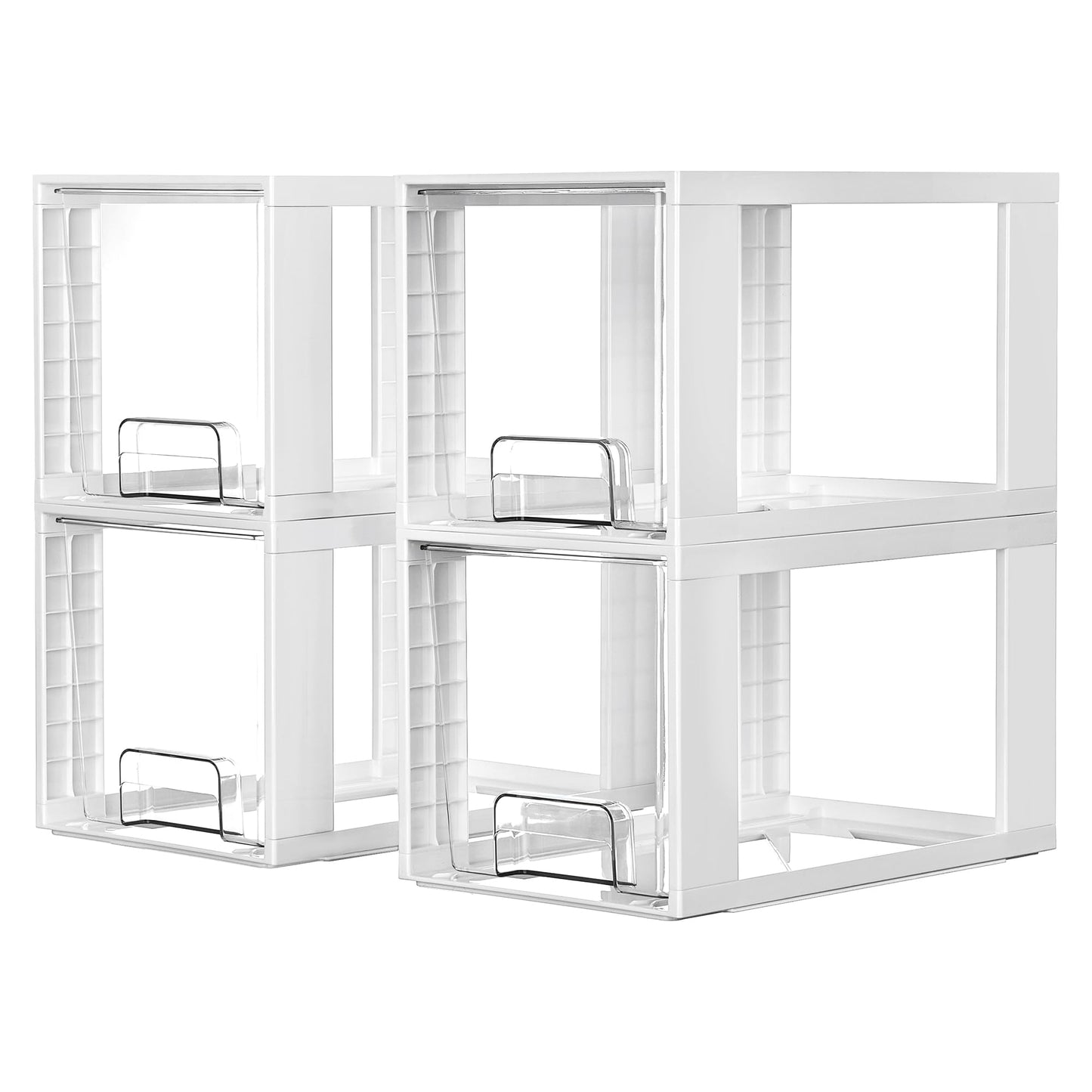 Vtopmart 2 Pack Large Stackable Storage Drawers, Clear