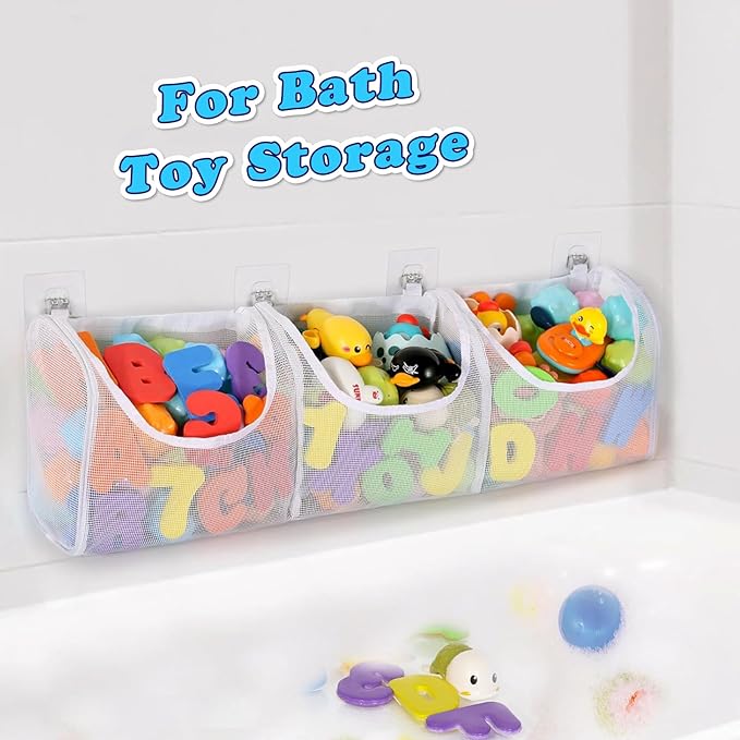 6 Pack Shower Caddy Adhesive Replacement, Extra Thick Bath Toy Storage Replacements, Waterproof Adhesive Hooks Strips for Kitchen Racks, Bathroom Storage, Shower Basket & Soap Holder