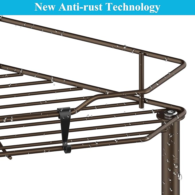 4 Tier Floor Standing Corner Shower Caddy Organizer Shelf with Hooks, Bathroom Shelves Stand Rack, Bronze