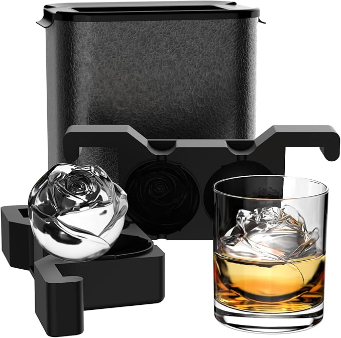 Skull 3D Ice Ball Maker - Large Crystal Clear Ice Cube Tray - Whiskey Bourbon Cocktails