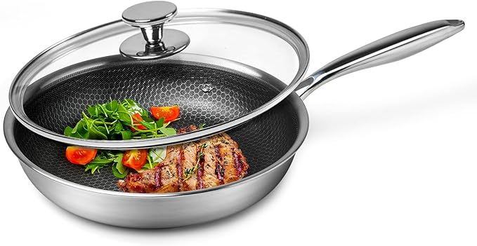 Innerwell 12" Non Stick Frying Pans, Nonstick Frying Pan With Lid