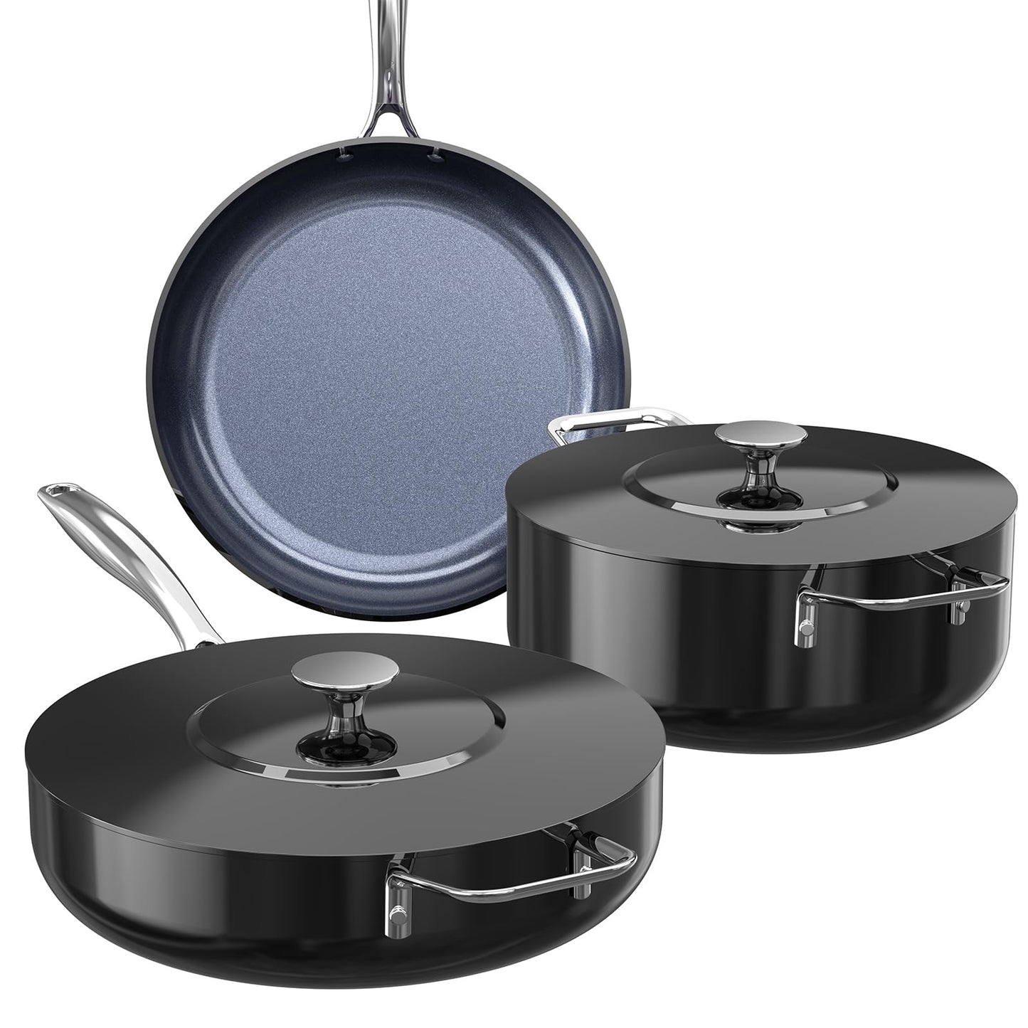 Nuwave Essential Series 5PC Ceramic Cookware Set PFAS-Free, Dishwasher Safe