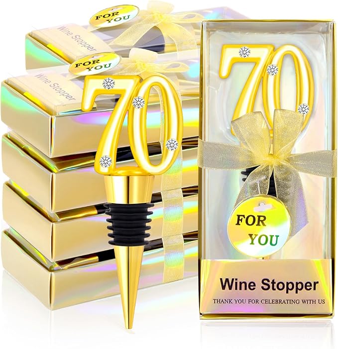30Pcs 50th Birthday Wine Stopper Party Favors 50th Gold Wedding Favor Wine Bottle Stoppers 50 Birthday Party Souvenirs for Guests Wine Stoppers Gift Box for Wedding Anniversary Decorations (50th)