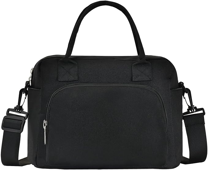 Lunch Bag Women Lunch Box for Women Adult Cute Insulated Lunch Bag Lager Cooler Lunch Tote Bags for Work Picnic (Black)
