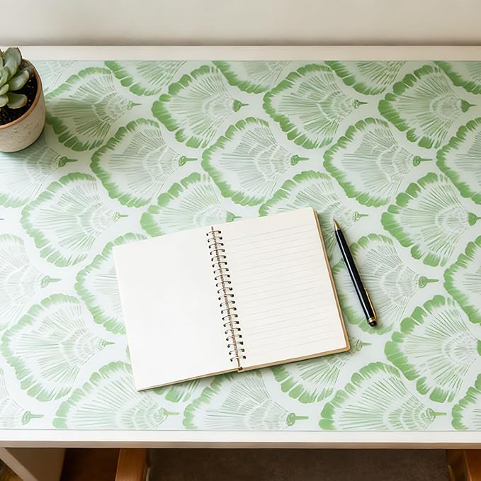 Drawer and Shelf Liner - Green Banana Leaf Pattern,Non Adhesive Non Slip Waterproof Easy-Clean Liner for Kitchen Cabinet, Refrigerator, Bathroom, Pantry Storage Drawers, 17 in x 30 Ft.