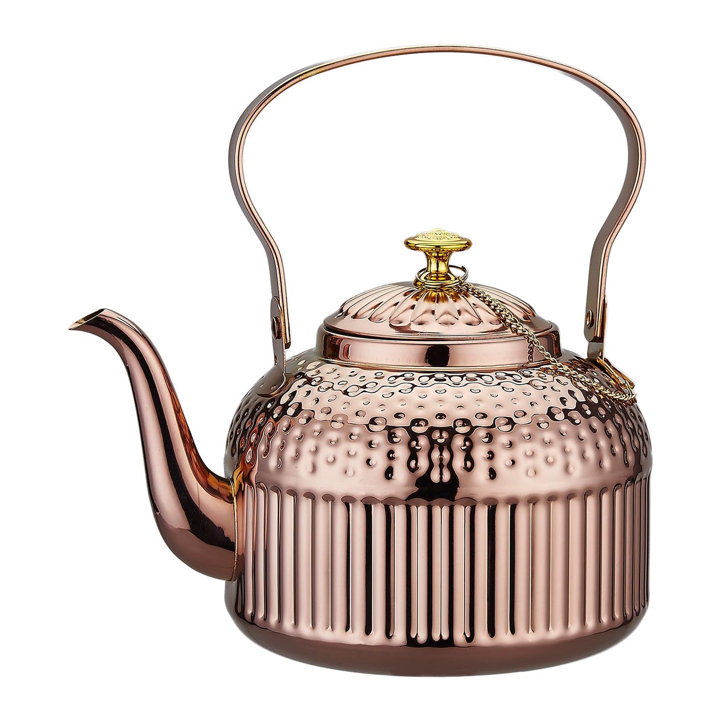 SANQIAHOME Stainless Steel Teapot With Removeable Infuser 71 oz (2000ml) Thickened Mirror Polished Stovetop Tea Maker for Herbal and Infusion