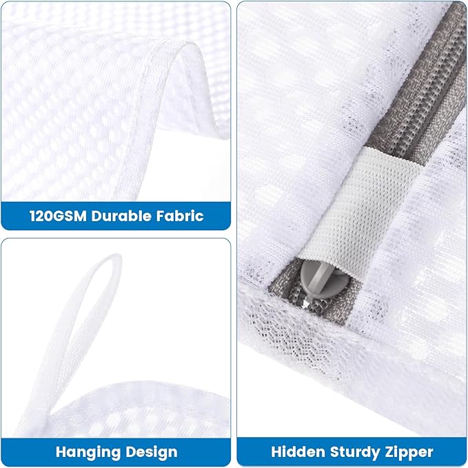 2 Pack XX-Large Mesh Laundry Bags for Delicates, 24 x 32 Inches Reusable Laundry Bag Durable Wash Bags for Washing Machine for College, Family, Travel, Storage