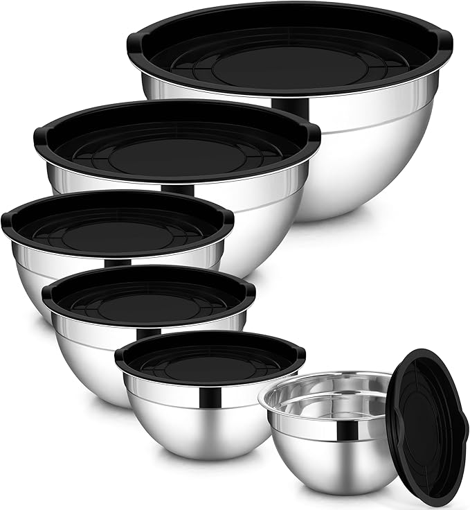 LIANYU Stainless Steel Mixing Bowls Set, Large 7, 3.5, 2.5, 2, 1.5, 1QT