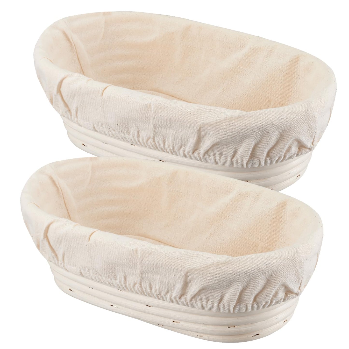 Dimpola Banneton Proofing Basket for Sourdough Bread, Handmade & Natural Rattan - Round Dough Rising Basket for Baking - Perfect for Artisan Breads (Round of 2 Gift Set)