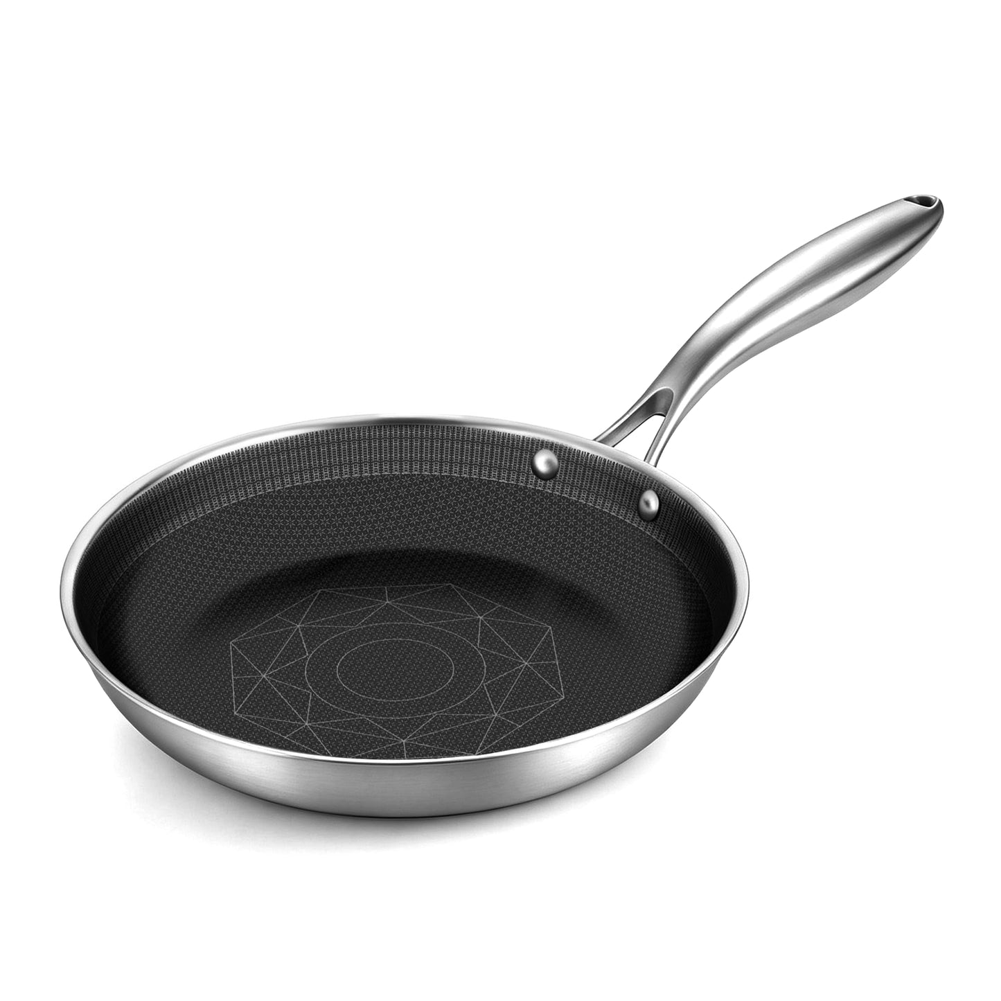 COOKER KING 3pc Hybrid Nonstick Frying Pans Set, 8, 10 & 12" Pans