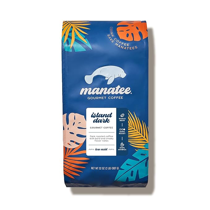 Manatee Gourmet Whole Bean Coffee, Medium Roast, Caribbean Delight 2 lb