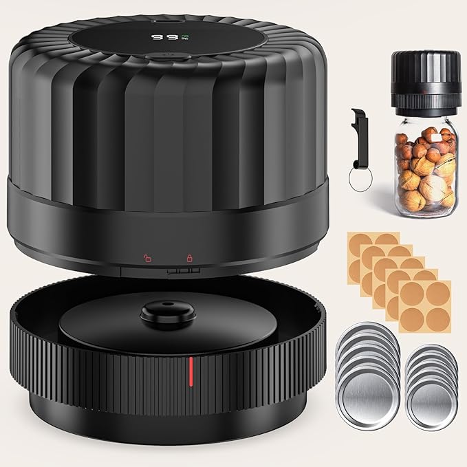 HTPOW Mason Jar Vacuum Sealer, Auto Sealing for Regular and Wide Mouth Jars
