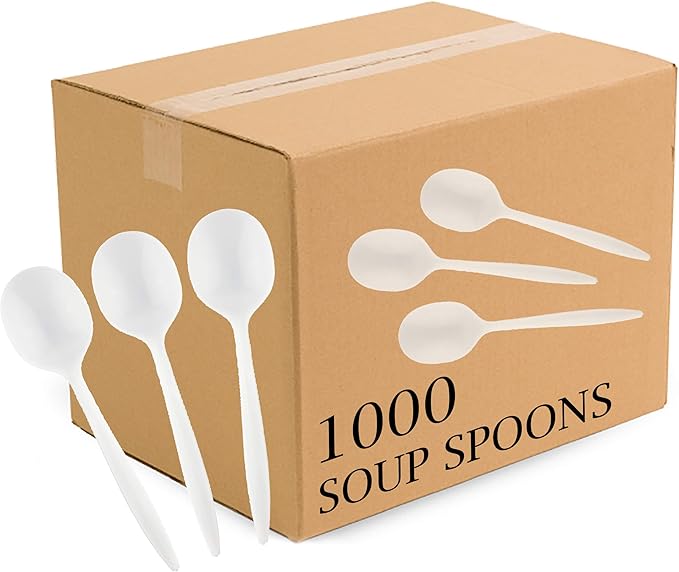 Plasticpro Cutlery Plastic Combo Sets Medium Weight Disposable Silverware White (1000 Count)