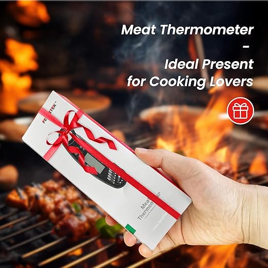 Digital Meat Thermometer, Waterproof Instant Read Cooking Thermometer with LCD Backlight, Magnetic Back for Kitchen, Baking, Sous Vide, Outdoor Grilling,Candy