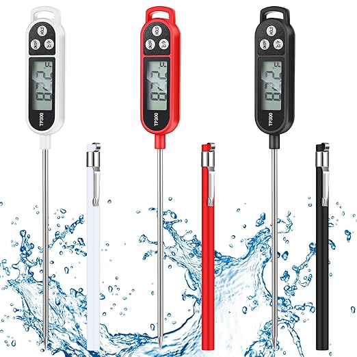 Copkim 6 Pcs Food Thermometer Instant Read Probe BBQ,Black,White,Red