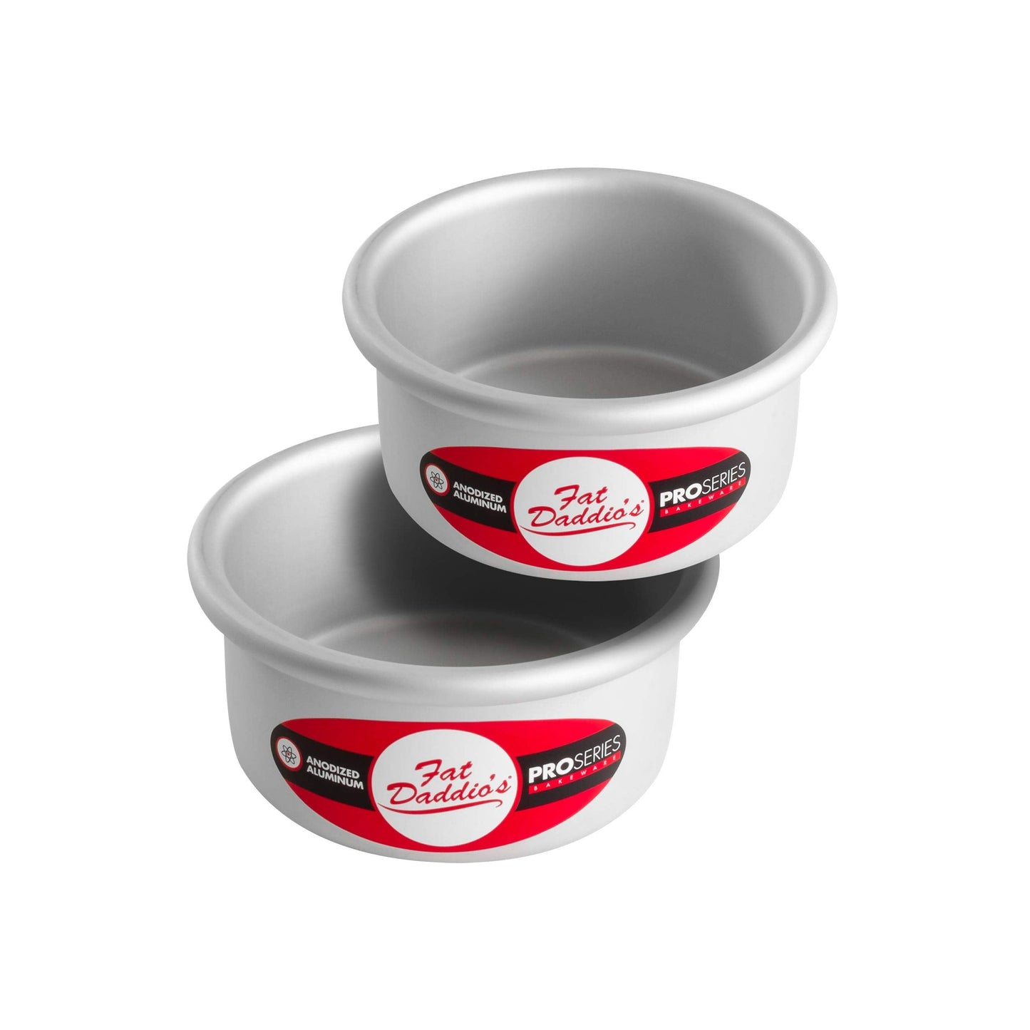 Fat Daddio's Anodized Aluminum Round Cake Pans, 2 Piece Set, 5 x 2 Inch