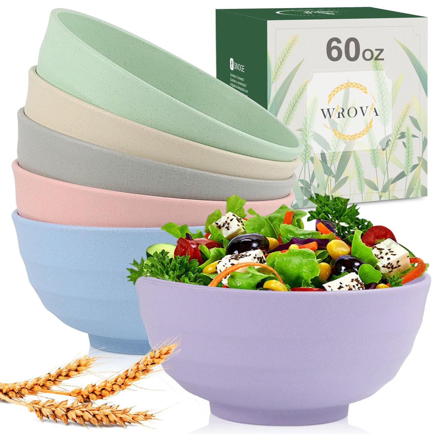 Wrova wheat straw small bowls 10oz set of 8 - Unbreakable Dessert Bowls for kids - Mini Bowl Sets for Ice Cream,Snack and Fruits - Microwave & Dishwasher Safe Appetizer Bowls (Deep Grey)
