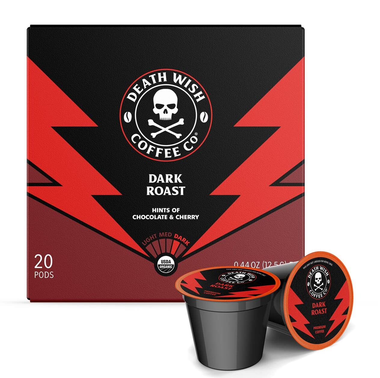 Death Wish Coffee Valhalla Java Medium-Dark Roast Pods, Organic, 50 Count