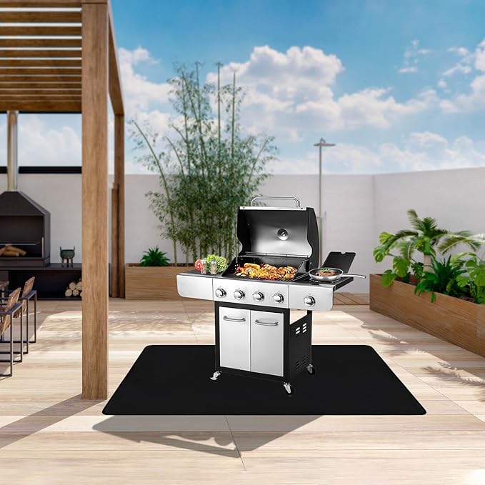 THMINS 90x48 Inches Extra Large Under Grill Mat for Outdoor BBQ