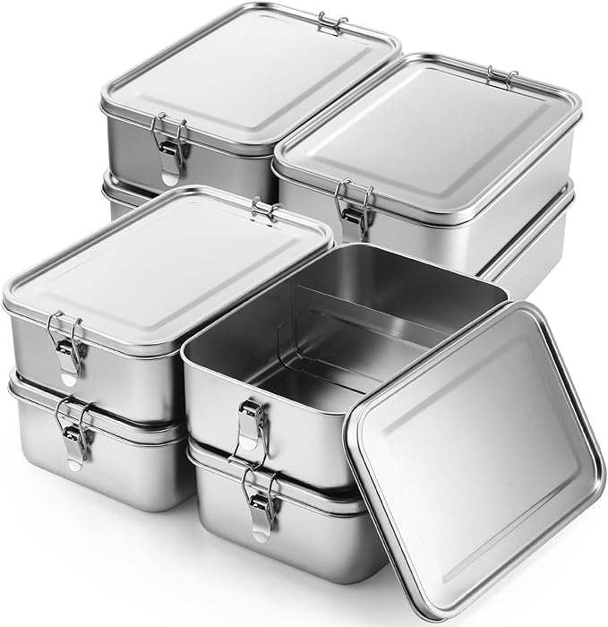 Umigy Stainless Steel Food Containers, 5 Sizes, Divided, 5 Pcs
