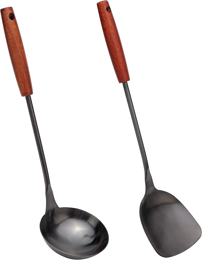 FJNATINH Wok Spatula 15 inches Spatulas for Wok, Stainless Steel Metal Wok Spatulas for Kitchen Use Cooking Utensils Spatula for Cooking Cast Iron