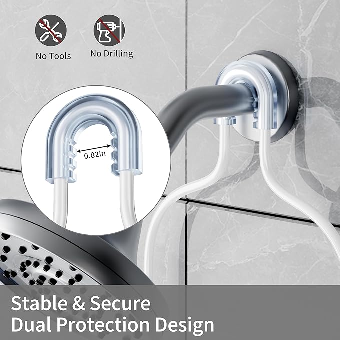 White Shower Organizer Hanging - 2 Over The Shower Head Caddies + Soap Dish, Stainless Steel Rust-Free Bath Organizer