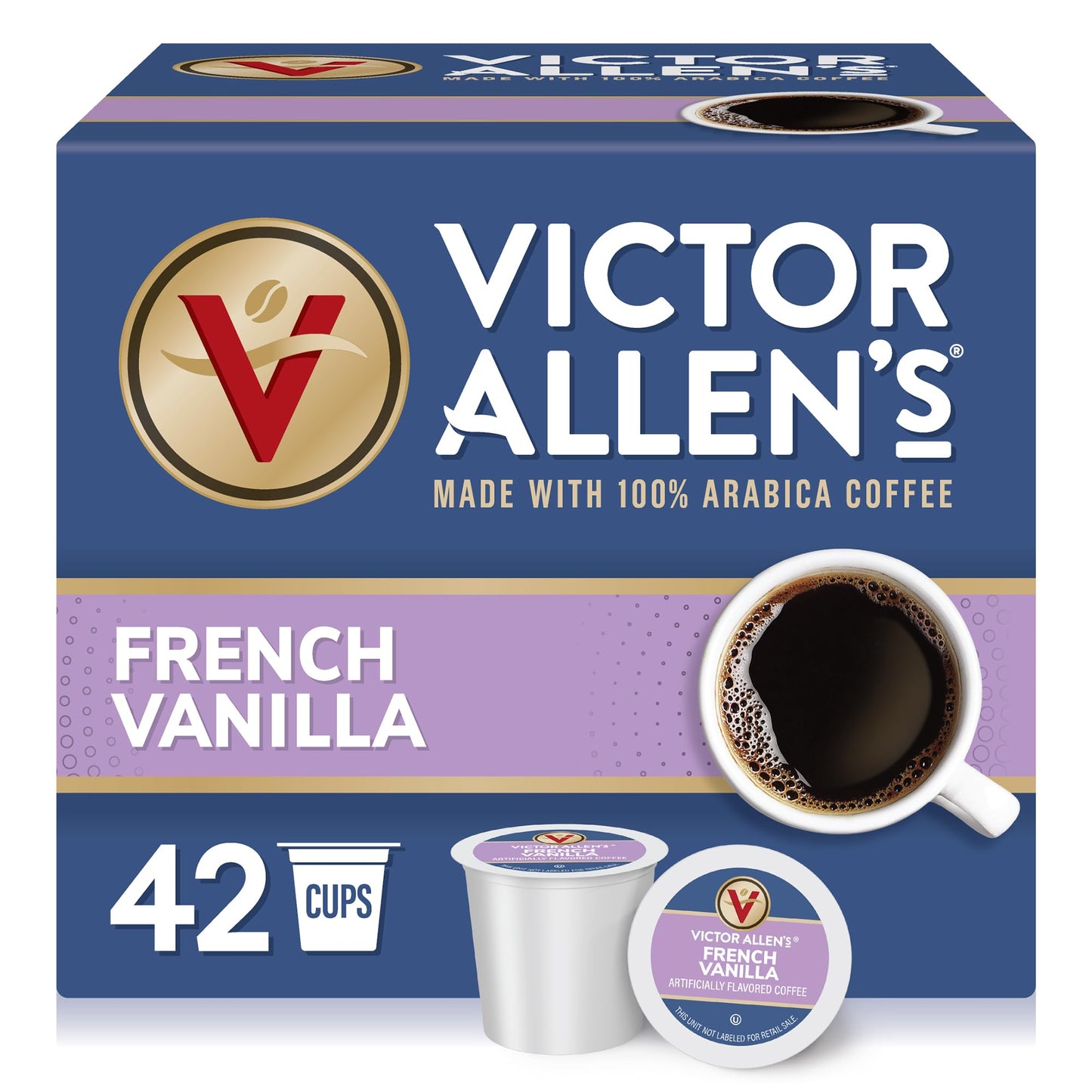 Victor Allen's Coffee Caramel Macchiato Flavored, Medium Roast, 42 Count, Single Serve Coffee Pods for Keurig K-Cup Brewers