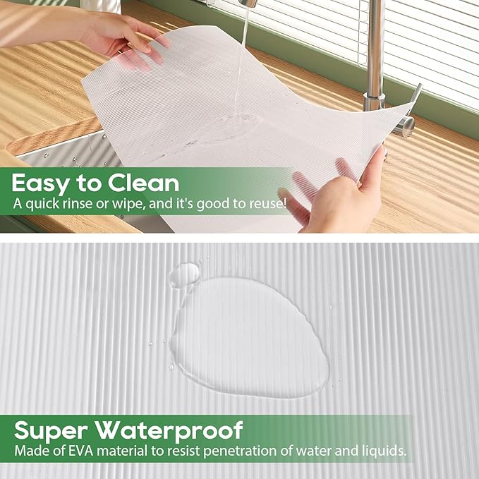 Anoak Cabinet Liner, Non Adhesive, Washable 30 Inch x 20 FT(240 Inch) Waterproof Durable Non-Slip Shelf Liner for Kitchen, Drawer, Refrigerator