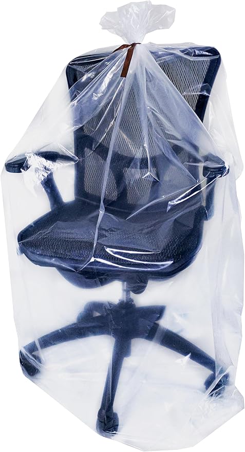 Wowfit 5 CT 45x65 inches Extra Large Clear Plastic Bags Perfect for Car Seat, Luggage, Suitcase, Stroller, Chair, Kids Bike and Attic Storage (2 Mil Flat Bags, Include 5 Ties)