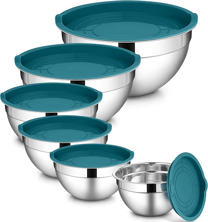LIANYU Stainless Steel Mixing Bowls Set, Large 7, 3.5, 2.5, 2, 1.5, 1QT