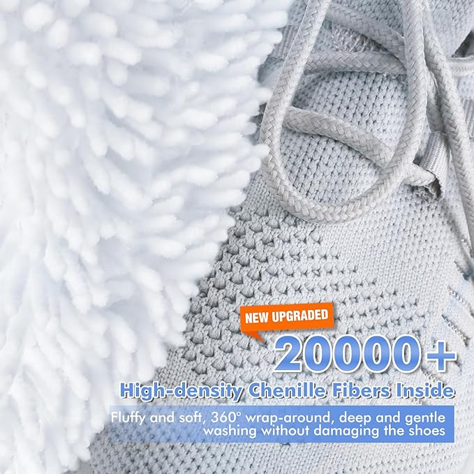 2Pcs Shoe Washing Machine Bags, Laundry Shoes Bag for Washer & Dryer, Reusable Shoe Cleaning Bag Fluffy Fiber Inside, Sneaker Tennis Laundry Bags for All Shoes, Large Size, 7 x 13 Inches