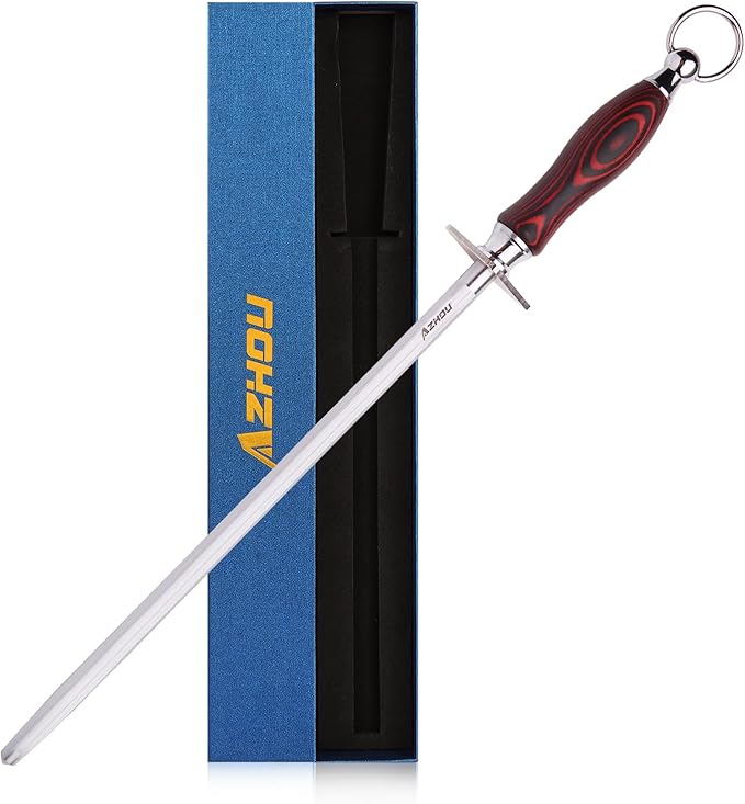 Azhou 12" Professional Knife Sharpener Fine Honing Rod