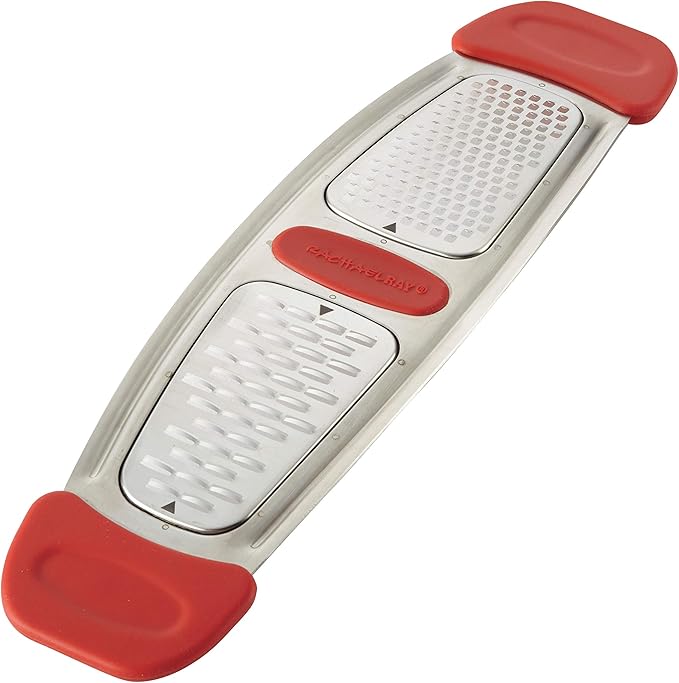 Rachael Ray Tools and Gadgets Stainless Steel Multi Grater for Cheese, Ginger, Garlic, and more, Gray