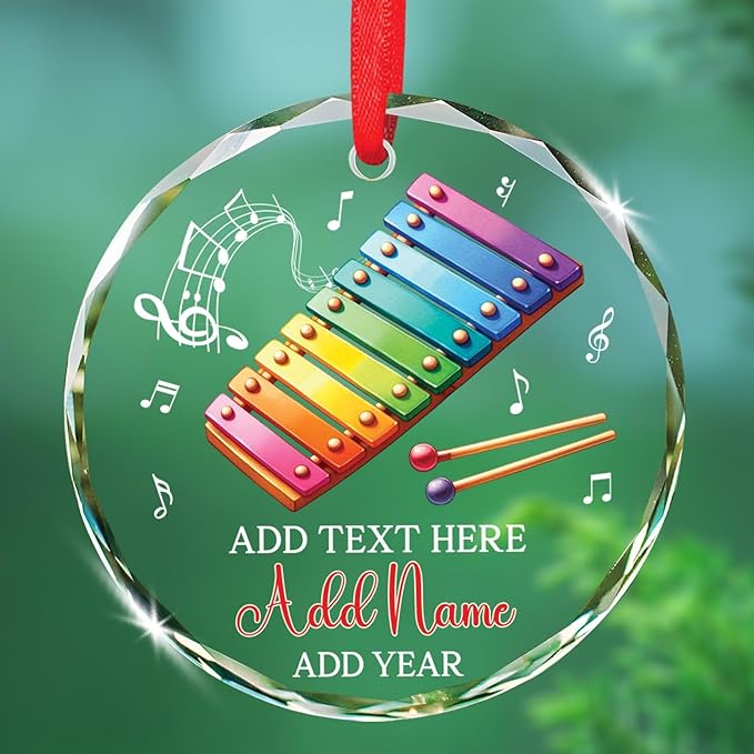 Clarinet Player Christmas Glass Ornament, Personalized Clarinet Xmas Ornament Gifts for Musical Instrument Player, Clarinettist Christmas Keepsake, Custom Text & Name Musician Glass Ornaments 2026