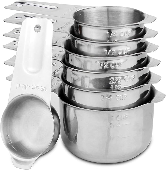 6-Piece 18/8 Stainless Steel Measuring Spoons Set, Dark Gray