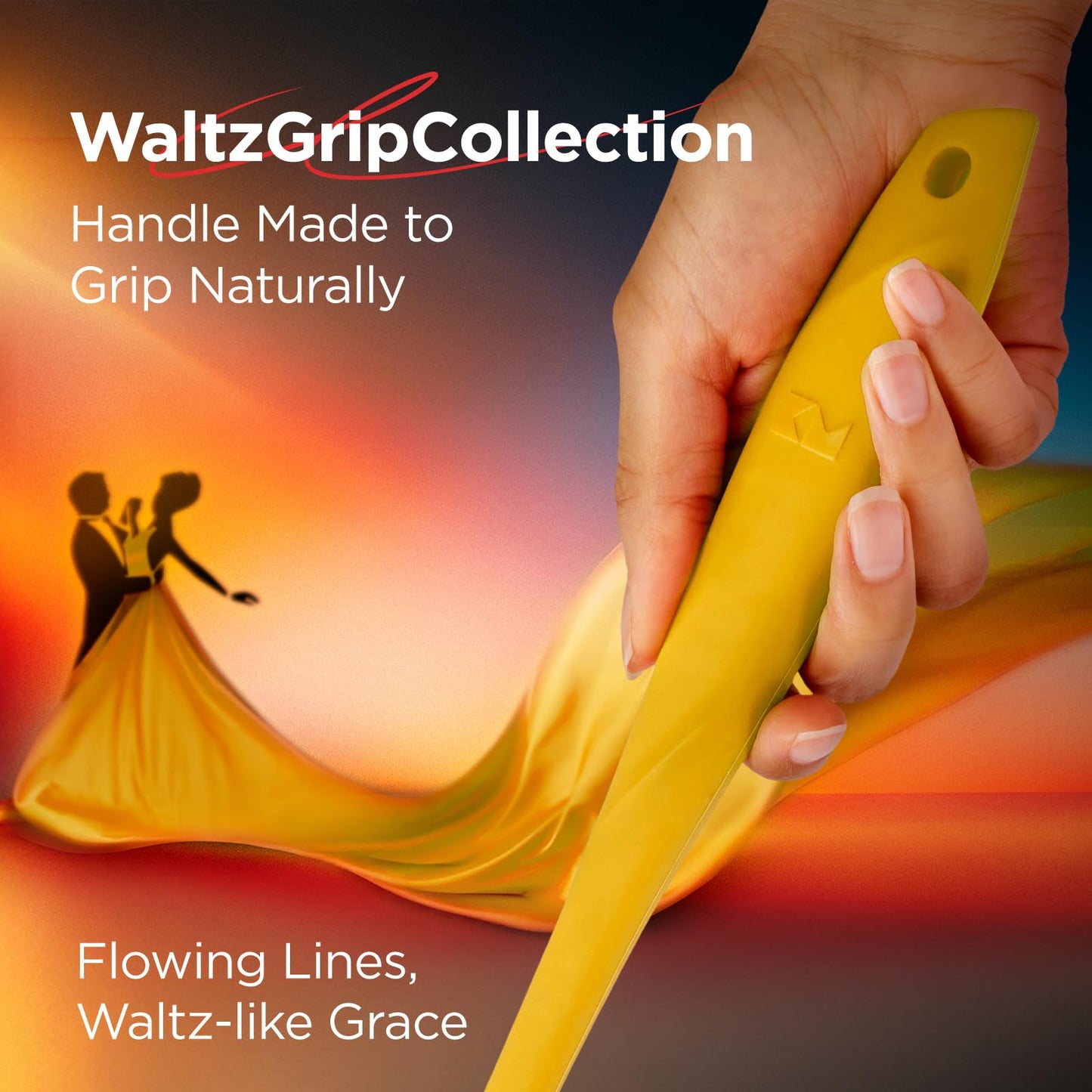 Kitchen Mama WaltzGrip Platinum Silicone Pancake Spatula Turner, Yellow
