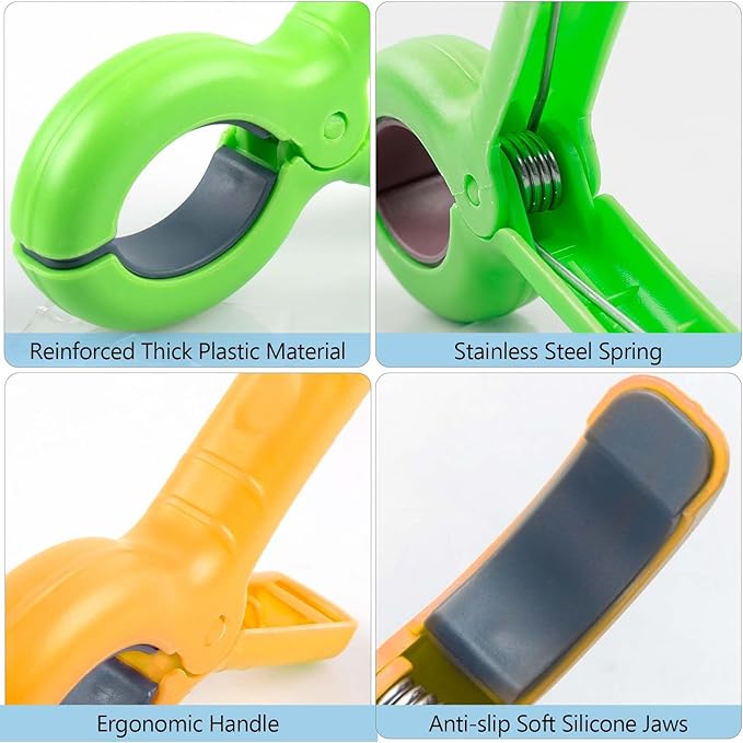 8 Pcs Beach Towel Clips for Beach Chairs, Towel Holder for Beach Chair Pool Chair on Cruise, Jumbo Size Heavy Duty Clothes Pins, Beach Chair Clips to Keep Your Towel from Blowing Away (Green, Orange)