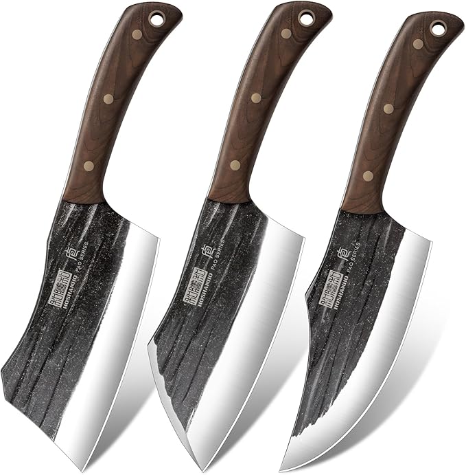 HOSHANHO Butcher Knife Set 3PCS, Sharp Fillet & Utility & Paring Knife Set