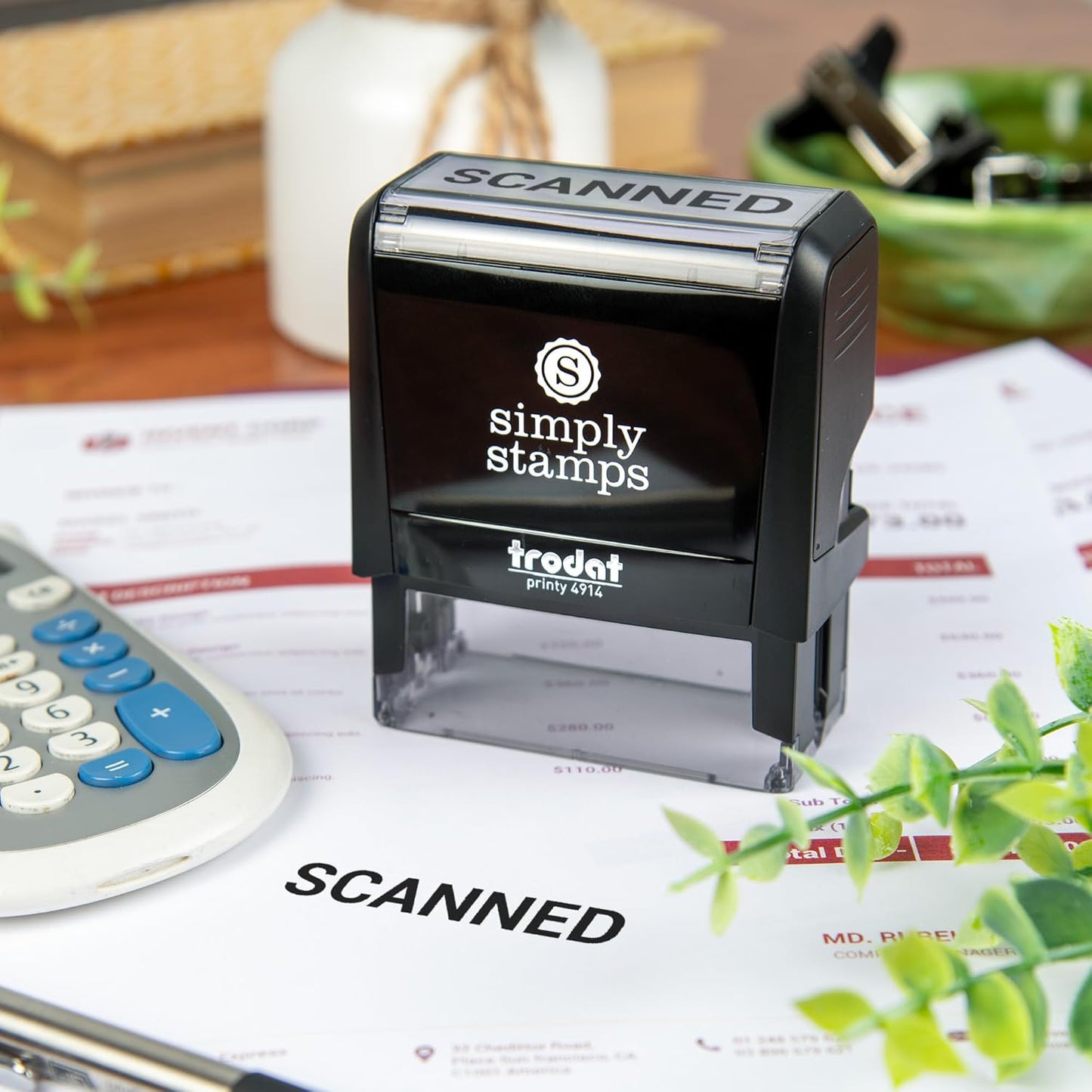 Scanned Office Stamp | 4 Different Sizes | 20 Designs | Multiple Color Options | Perfect for Quick Validation of Office Documents (Scanned, Xtra Large)