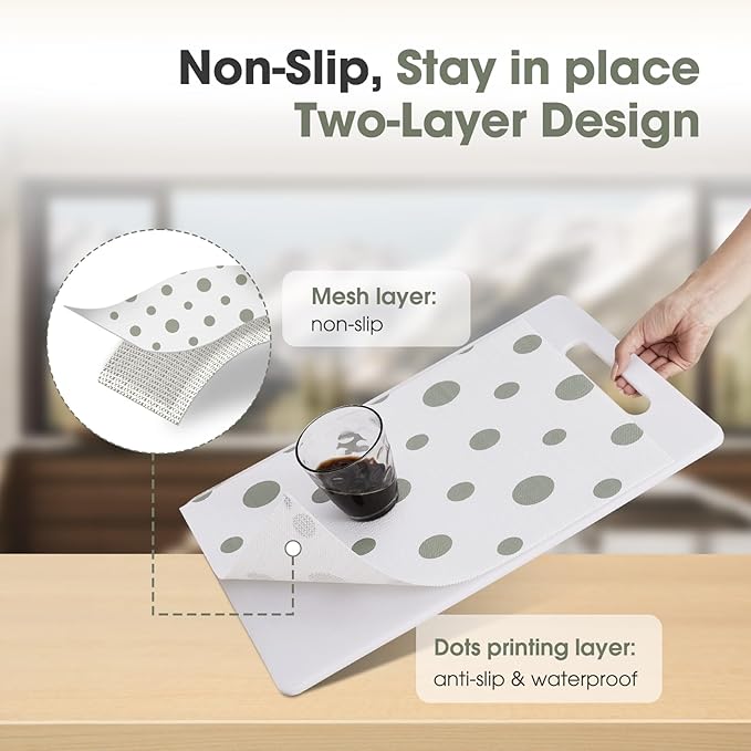 Beautysaid Shelf and Drawer Liner for Kitchen Cabinet, Non Adhesive Non Slip Shelf Paper Waterproof Washable Thickened for Dresser Pantry Shelve Bathroom Protector Liner(Polka Dot,18 in x 30 FT)
