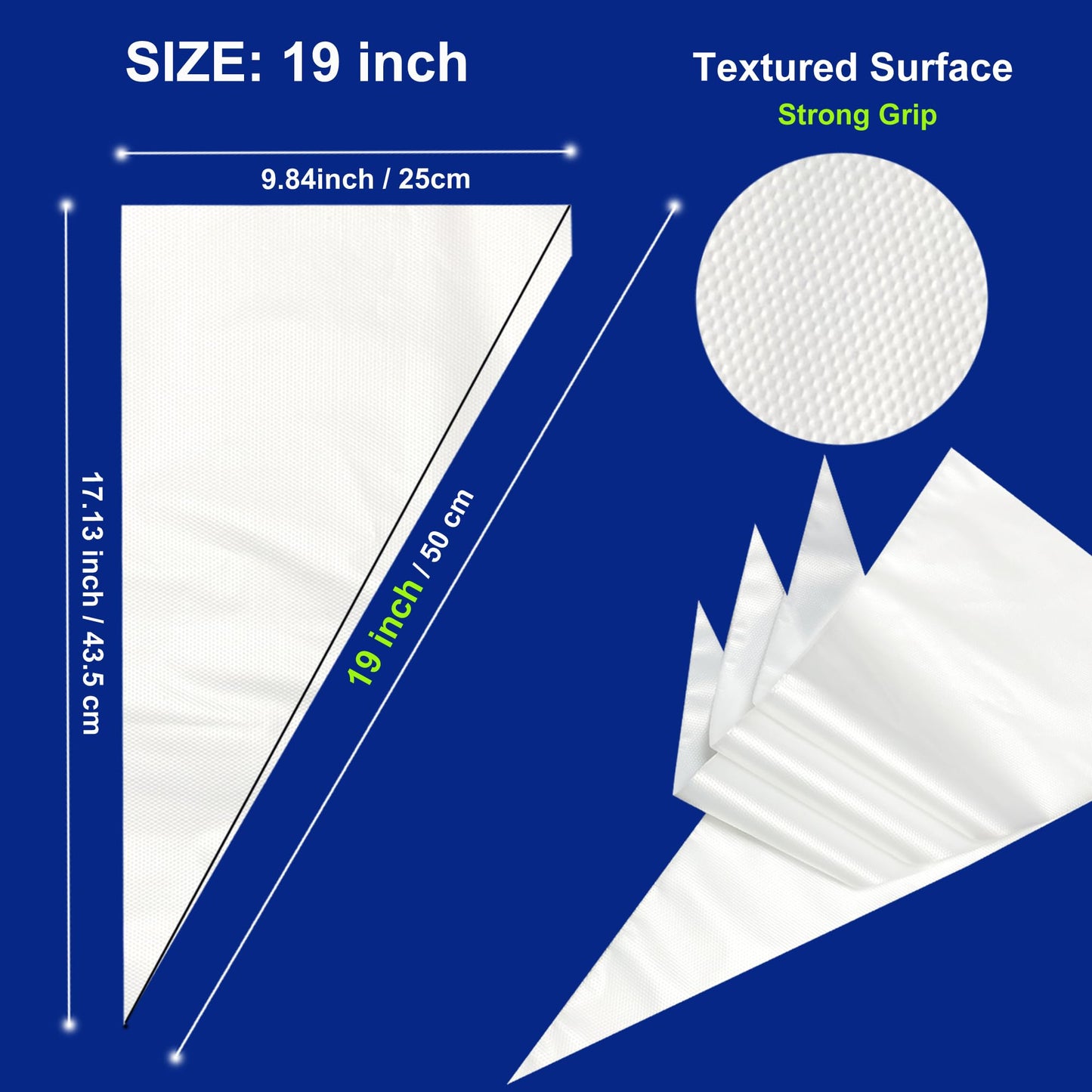 23 inch Frosting Piping Bag Disposable, AMBESTAR 100 Pieces Professional Clear Huge Thickened Cake Decorating Bag for Cream Frosting, Cakes and Cookies Decoration, Baking Lovers Accessories