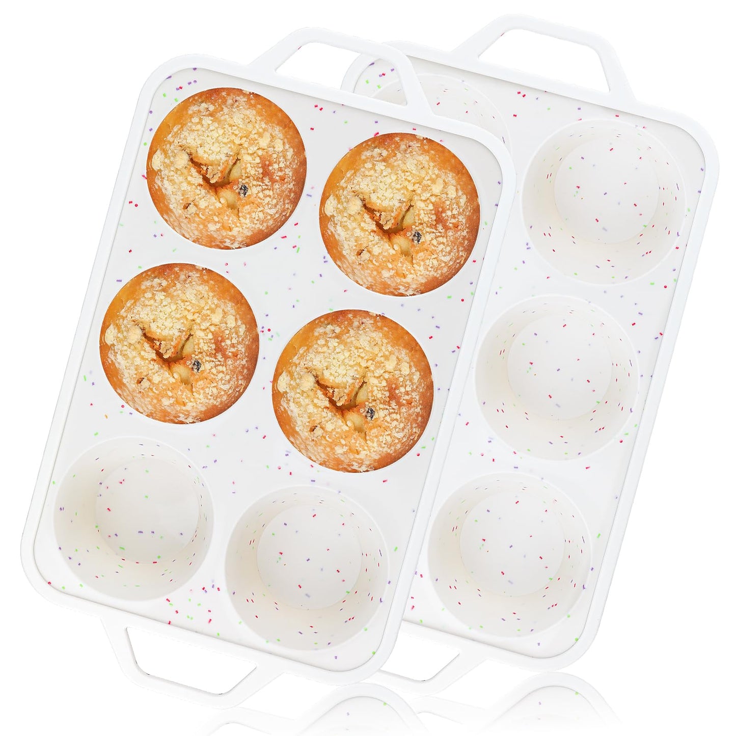 Vinino 1Pack Silicone Muffin Pan for Baking with Metal Reinforced Frame, 12 Cup Regular Size Cupcake Pan, BPA Free Silicone Muffin Tray, Cupcake Baking Pan Molds for Oven Dishwasher Safe - Cream