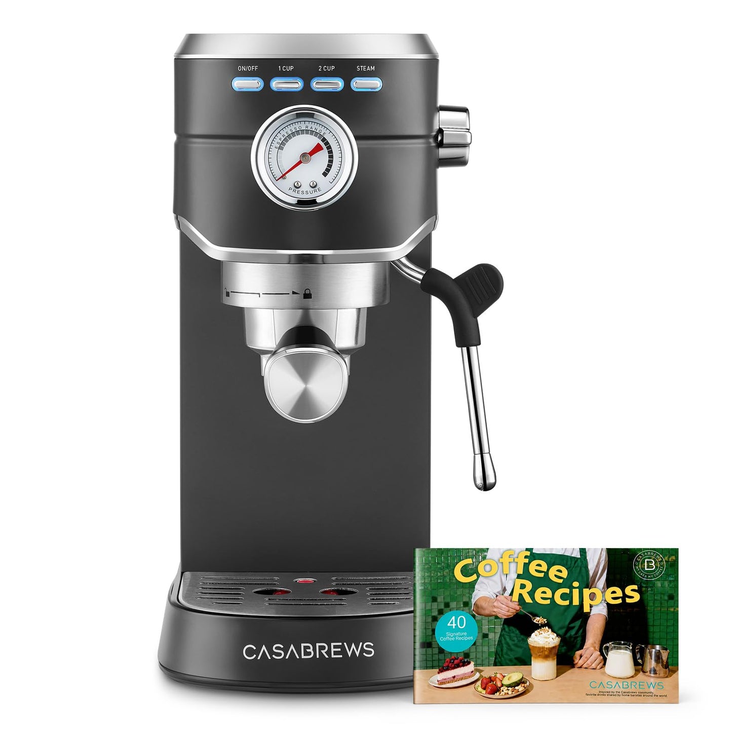 CASABREWS CM5418 Espresso Maker, Compact Espresso Machine with Milk Frother