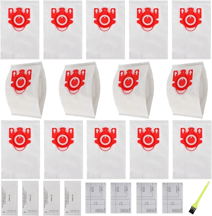 18 Packs 3D Airclean FJM Vacuum Bags Replacement for Miele Compact C1 Vacuum Type FJM,Compact C1,Compact C2,S6000-S6999,S4000-S4999,S700,S500-S578 with 6 Motor Protection Filters,6 AirClean Filter