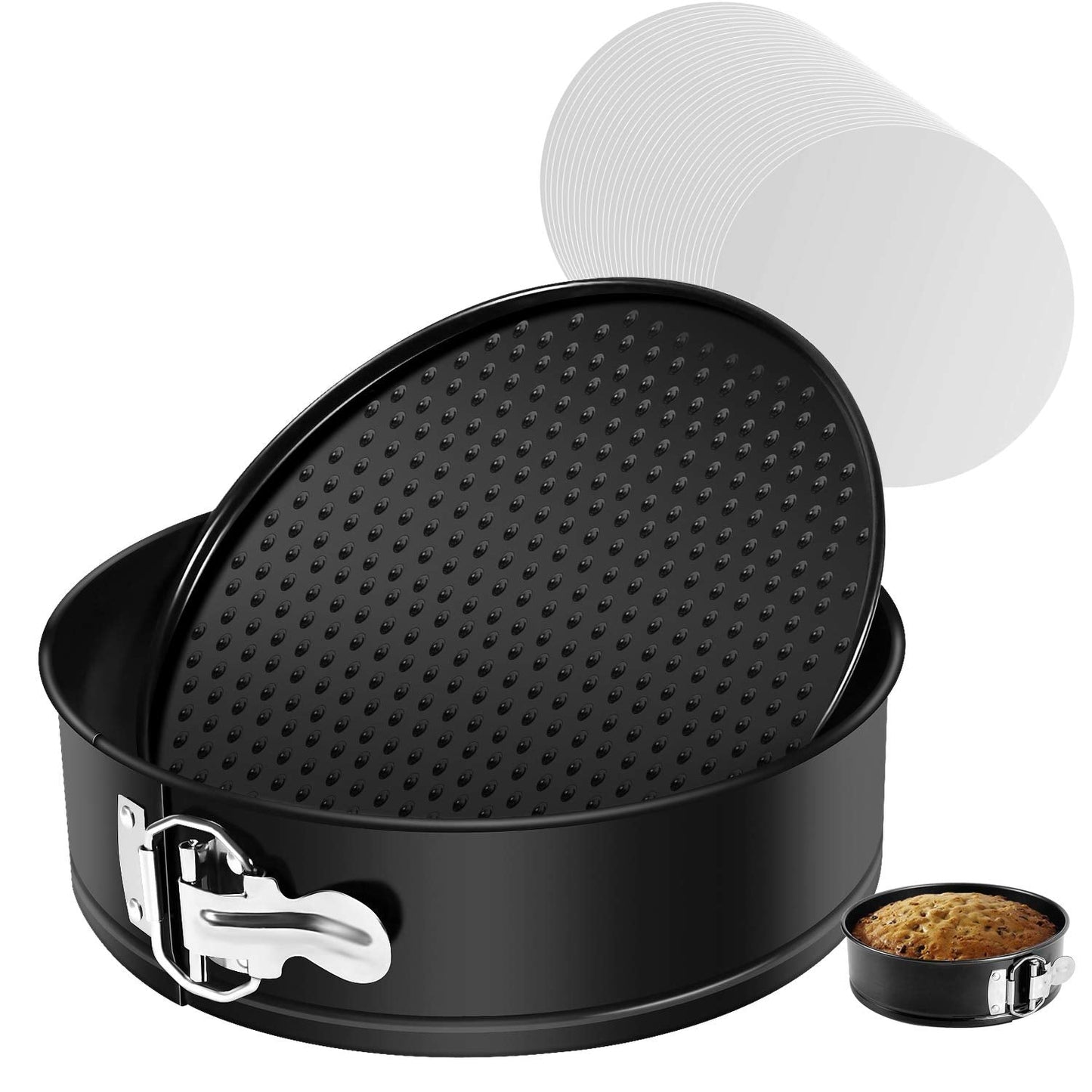 MASSUGAR 4 Inch Springform Pan 4 Pack Mini Cake Pan Cheesecake Pan