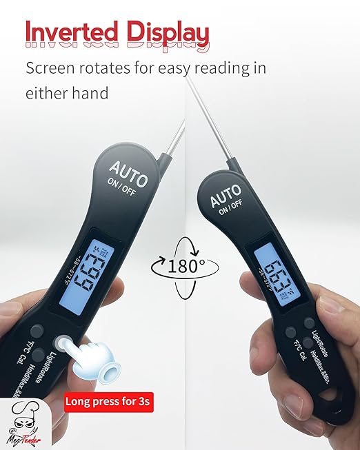 5-Pack Foldable Instant Read Digital Meat Thermometer, ±1°F Accuracy